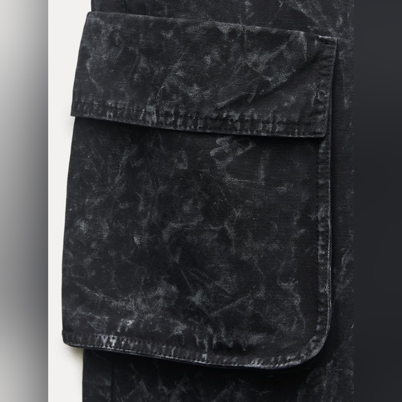 NWT ZARA Relaxed Mid-Waist Cargo Wide-Leg Jeans Zipper Detail ZW Collection XS,M - Picture 12 of 14